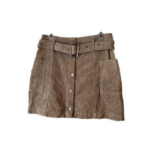 Topshop Belted Corduroy Mini Skirt